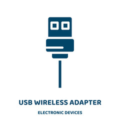 Poster - usb wireless adapter vector icon from electronic devices collection. usb filled flat symbol for mobile concept and web design. Black computer glyph icon. Isolated sign, logo illustration. Vector .