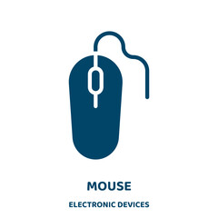 Poster - mouse vector icon from electronic devices collection. internet filled flat symbol for mobile concept and web design. Black computer glyph icon. Isolated sign, logo illustration. Vector graphics.