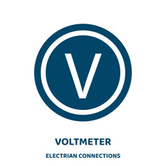 Poster - voltmeter vector icon from electrian connections collection. electrician filled flat symbol for mobile concept and web design. Black tester glyph icon. Isolated sign, logo illustration. Vector .