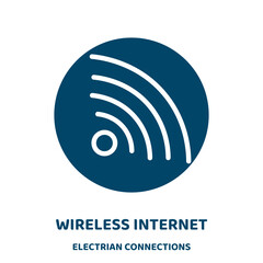 Poster - wireless internet vector icon from electrian connections collection. communication filled flat symbol for mobile concept and web design. Black wireless glyph icon. Isolated sign, logo illustration. .