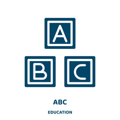 Poster - abc vector icon from education collection. alphabet filled flat symbol for mobile concept and web design. Black typography glyph icon. Isolated sign, logo illustration. Vector graphics.