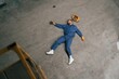 © standret - Top view of dead factory worker that lying on the ground