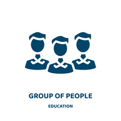 Poster - group of people vector icon from education collection. group filled flat symbol for mobile concept and web design. Black business glyph icon. Isolated sign, logo illustration. Vector graphics.