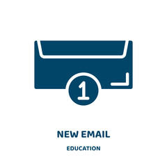 Poster - new email vector icon from education collection. mail filled flat symbol for mobile concept and web design. Black email glyph icon. Isolated sign, logo illustration. Vector graphics.