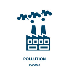 Poster - pollution vector icon from ecology collection. nature filled flat symbol for mobile concept and web design. Black environment glyph icon. Isolated sign, logo illustration. Vector graphics.