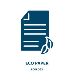 Poster - eco paper vector icon from ecology collection. eco filled flat symbol for mobile concept and web design. Black bio glyph icon. Isolated sign, logo illustration. Vector graphics.