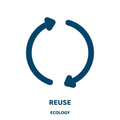 Poster - reuse vector icon from ecology collection. ecology filled flat symbol for mobile concept and web design. Black pollution glyph icon. Isolated sign, logo illustration. Vector graphics.