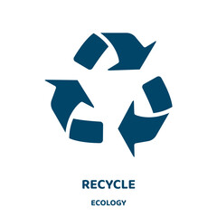 Poster - recycle vector icon from ecology collection. garbage filled flat symbol for mobile concept and web design. Black pollution glyph icon. Isolated sign, logo illustration. Vector graphics.