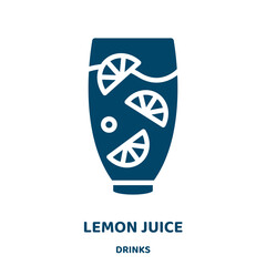 Poster - lemon juice vector icon from drinks collection. drink filled flat symbol for mobile concept and web design. Black lemon glyph icon. Isolated sign, logo illustration. Vector graphics.