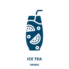 Poster - ice tea vector icon from drinks collection. tea filled flat symbol for mobile concept and web design. Black ice glyph icon. Isolated sign, logo illustration. Vector graphics.