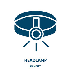 Poster - headlamp vector icon from dentist collection. auto filled flat symbol for mobile concept and web design. Black automobile glyph icon. Isolated sign, logo illustration. Vector graphics.