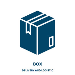 Poster - box vector icon from delivery and logistic collection. container filled flat symbol for mobile concept and web design. Black package glyph icon. Isolated sign, logo illustration. Vector graphics.
