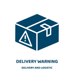 Poster - delivery warning vector icon from delivery and logistic collection. delivery filled flat symbol for mobile concept and web design. Black box glyph icon. Isolated sign, logo illustration. Vector .