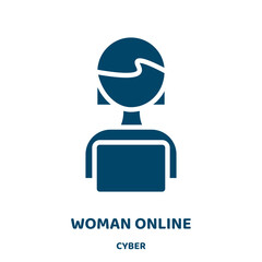 Aufkleber - woman online vector icon from cyber collection. business filled flat symbol for mobile concept and w