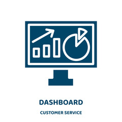 Poster - dashboard vector icon from customer service collection. technology filled flat symbol for mobile concept and web design. Black internet glyph icon. Isolated sign, logo illustration. Vector graphics.