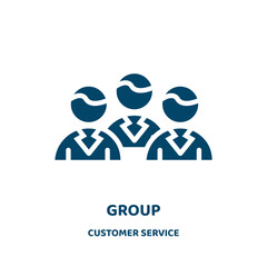 Poster - group vector icon from customer service collection. team filled flat symbol for mobile concept and web design. Black people glyph icon. Isolated sign, logo illustration. Vector graphics.
