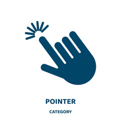 Poster - pointer vector icon from category collection. point filled flat symbol for mobile concept and web design. Black navigation glyph icon. Isolated sign, logo illustration. Vector graphics.
