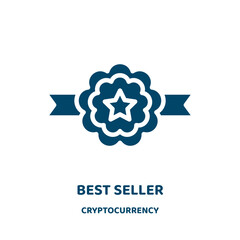 Poster - best seller vector icon from cryptocurrency collection. seller filled flat symbol for mobile concept and web design. Black best glyph icon. Isolated sign, logo illustration. Vector graphics.