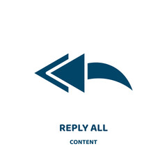 Poster - reply all vector icon from content collection. computer filled flat symbol for mobile concept and web design. Black reply glyph icon. Isolated sign, logo illustration. Vector graphics.