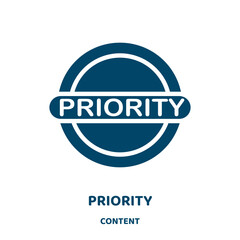 Aufkleber - priority vector icon from content collection. project filled flat symbol for mobile concept and web design. Black clipboard glyph icon. Isolated sign, logo illustration. Vector graphics.