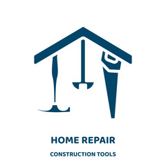 Poster - home repair vector icon from construction tools collection. repair filled flat symbol for mobile concept and web design. Black construction glyph icon. Isolated sign, logo illustration. Vector .