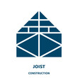 joist vector icon from construction collection. beam filled flat symbol for mobile concept and web design. Black building glyph icon. Isolated sign, logo illustration. Vector graphics.