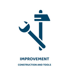 Poster - improvement vector icon from construction and tools collection. technology filled flat symbol for mobile concept and web design. Black progress glyph icon. Isolated sign, logo illustration. Vector .