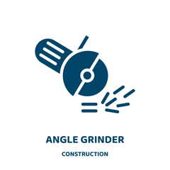 Poster - angle grinder vector icon from construction collection. angle filled flat symbol for mobile concept and web design. Black grinder glyph icon. Isolated sign, logo illustration. Vector graphics.