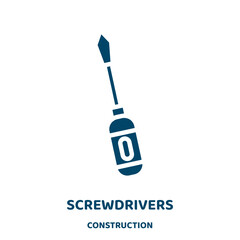 Poster - screwdrivers vector icon from construction collection. wrench filled flat symbol for mobile concept and web design. Black repair glyph icon. Isolated sign, logo illustration. Vector graphics.
