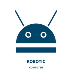 Poster - robotic vector icon from computer collection. robot filled flat symbol for mobile concept and web design. Black machine glyph icon. Isolated sign, logo illustration. Vector graphics.