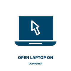 Poster - open laptop on vector icon from computer collection. business filled flat symbol for mobile concept 