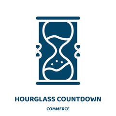 Poster - hourglass countdown vector icon from commerce collection. hourglass filled flat symbol for mobile concept and web design. Black countdown glyph icon. Isolated sign, logo illustration. Vector graphics.
