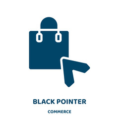 Poster - black pointer vector icon from commerce collection. pointer filled flat symbol for mobile concept and web design. Black button glyph icon. Isolated sign, logo illustration. Vector graphics.