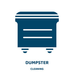 Poster - dumpster vector icon from cleaning collection. container filled flat symbol for mobile concept and web design. Black waste glyph icon. Isolated sign, logo illustration. Vector graphics.