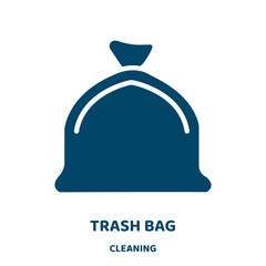 Poster - trash bag vector icon from cleaning collection. trash filled flat symbol for mobile concept and web design. Black bag glyph icon. Isolated sign, logo illustration. Vector graphics.