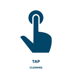 Poster - tap vector icon from cleaning collection. hand filled flat symbol for mobile concept and web design. Black water glyph icon. Isolated sign, logo illustration. Vector graphics.