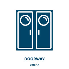 Poster - doorway vector icon from cinema collection. lock filled flat symbol for mobile concept and web design. Black entrance glyph icon. Isolated sign, logo illustration. Vector graphics.