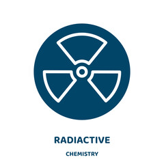 Poster - radiactive vector icon from chemistry collection. danger filled flat symbol for mobile concept and web design. Black hazard glyph icon. Isolated sign, logo illustration. Vector graphics.