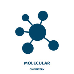 molecular vector icon from chemistry collection. science filled flat symbol for mobile concept and web design. Black technology glyph icon. Isolated sign, logo illustration. Vector graphics.