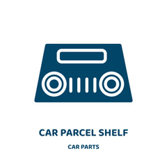 Poster - car parcel shelf vector icon from car parts collection. shipping filled flat symbol for mobile concept and web design. Black cargo glyph icon. Isolated sign, logo illustration. Vector graphics.