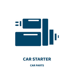 Poster - car starter vector icon from car parts collection. auto filled flat symbol for mobile concept and web design. Black remote glyph icon. Isolated sign, logo illustration. Vector graphics.