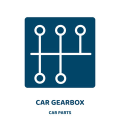 Poster - car gearbox vector icon from car parts collection. auto filled flat symbol for mobile concept and web design. Black mechanic glyph icon. Isolated sign, logo illustration. Vector graphics.