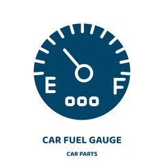 Poster - car fuel gauge vector icon from car parts collection. fuel filled flat symbol for mobile concept and web design. Black car glyph icon. Isolated sign, logo illustration. Vector graphics.