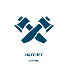 Canvas Print - hatchet vector icon from camping collection. axe filled flat symbol for mobile concept and web design. Black equipment glyph icon. Isolated sign, logo illustration. Vector graphics.