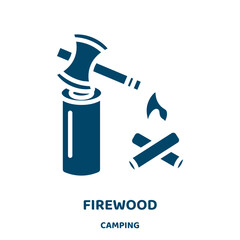 Canvas Print - firewood vector icon from camping collection. wood filled flat symbol for mobile concept and web design. Black nature glyph icon. Isolated sign, logo illustration. Vector graphics.