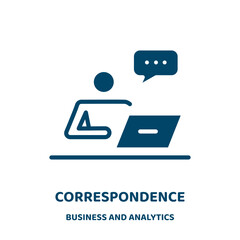 Poster - correspondence vector icon from business and analytics collection. communication filled flat symbol for mobile concept and web design. Black mail glyph icon. Isolated sign, logo illustration. Vector .