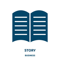 Poster - story vector icon from business collection. business filled flat symbol for mobile concept and web design. Black information glyph icon. Isolated sign, logo illustration. Vector graphics.