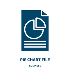 Poster - pie chart file vector icon from business collection. pie chart filled flat symbol for mobile concept and web design. Black file glyph icon. Isolated sign, logo illustration. Vector graphics.