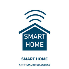 Poster - smart home vector icon from artificial intellegence and future technology collection. app filled flat symbol for mobile concept and web design. Black house glyph icon. Isolated sign, logo .