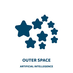 Wall Mural - outer space vector icon from artificial intellegence and future technology collection. space filled 